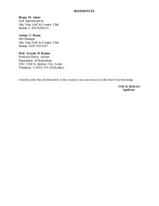 Turf Manager Cv Resume for Turf Management Jobs | DOCX