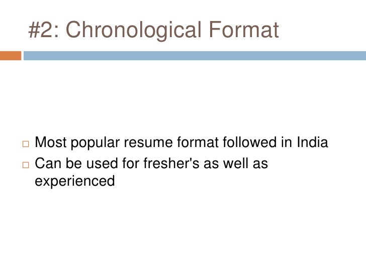 most popular resume format