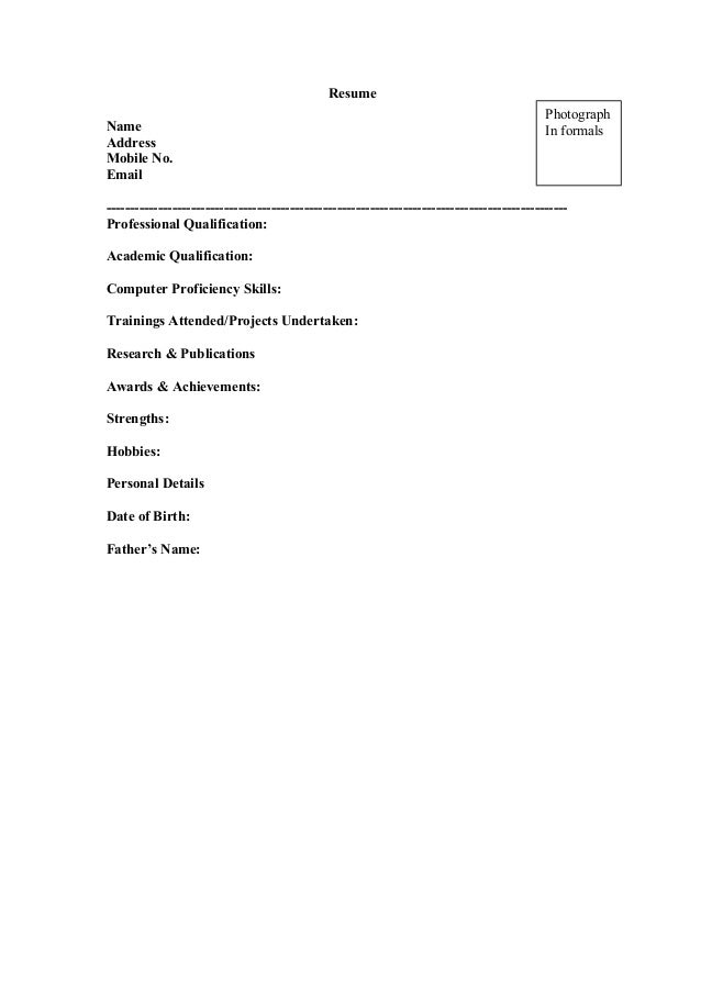 resume a format