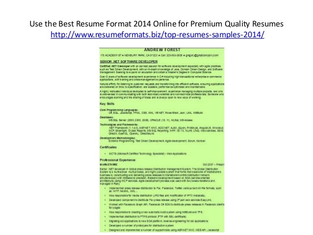 resume formats