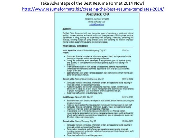 2014 best resume format