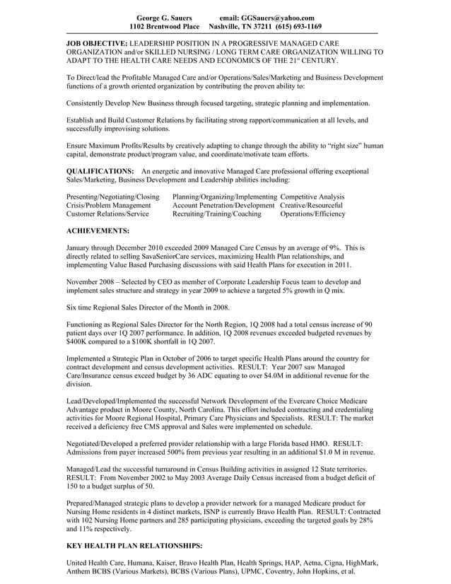 Resume Sauers 201205 Executive Summary PDF