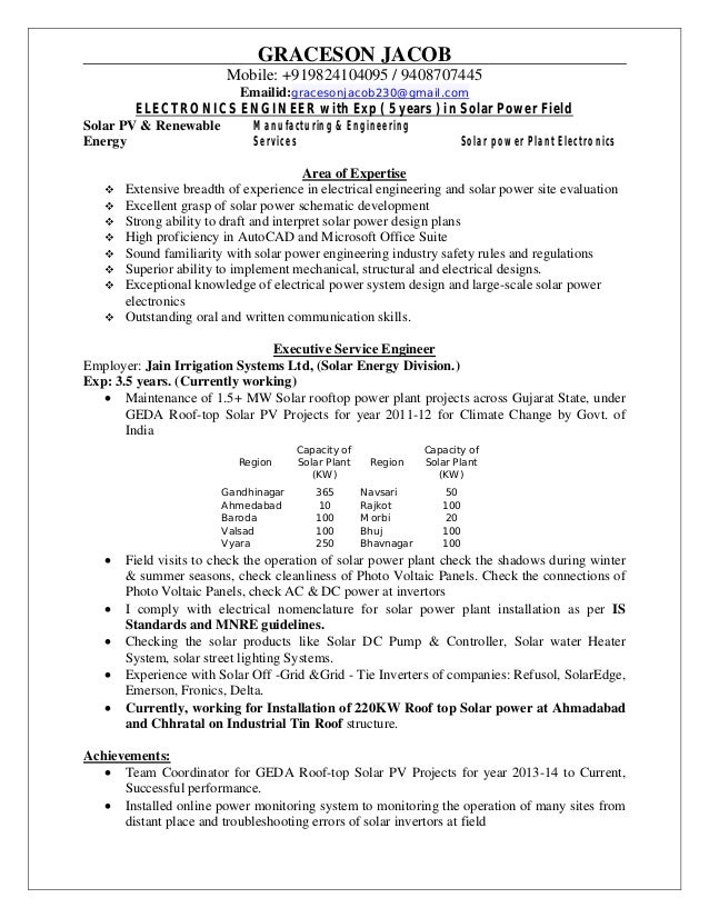 resume graceson cv solar pdf resume for electronics engineer