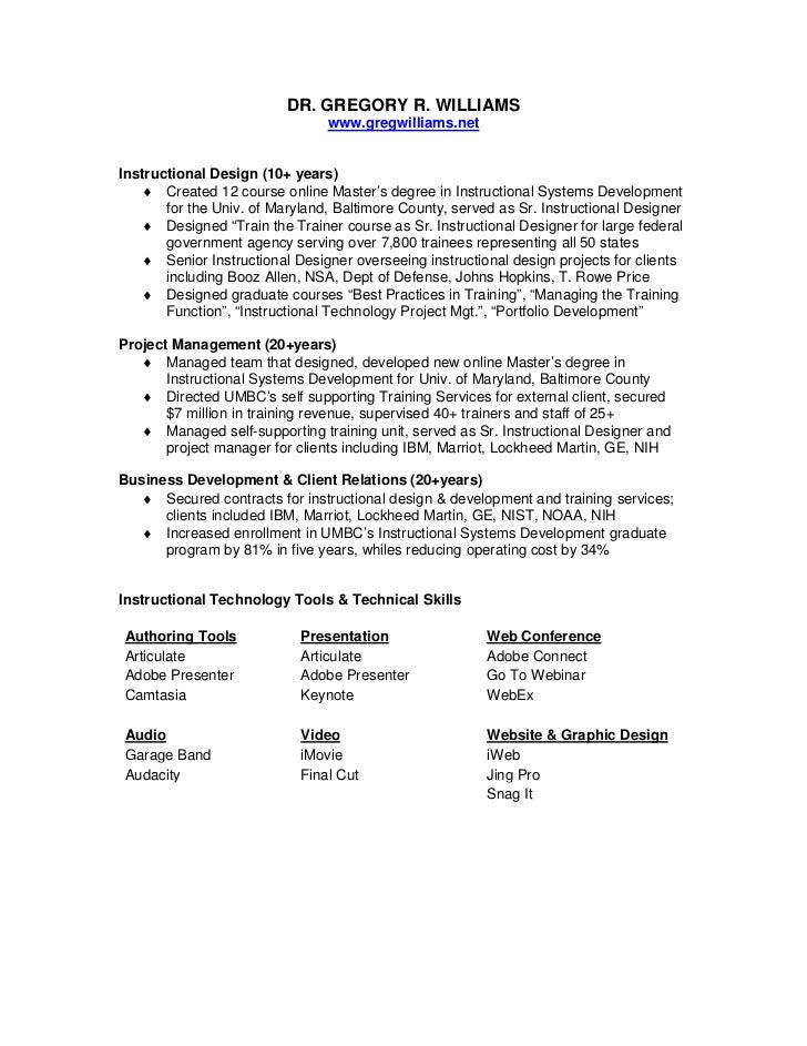 instructional designer resumes