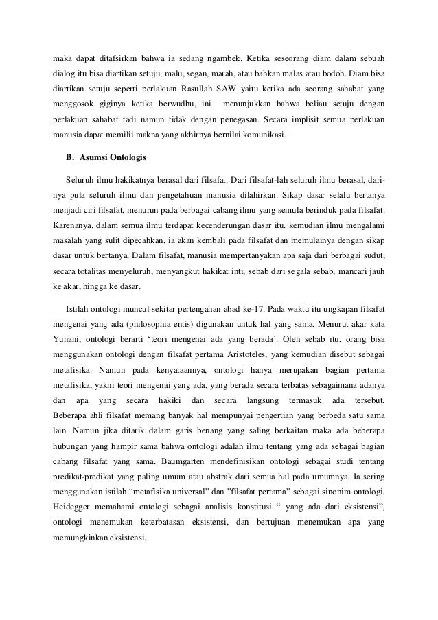 Resume Hakikat Komunikasi Dan Asumsi Ontologi