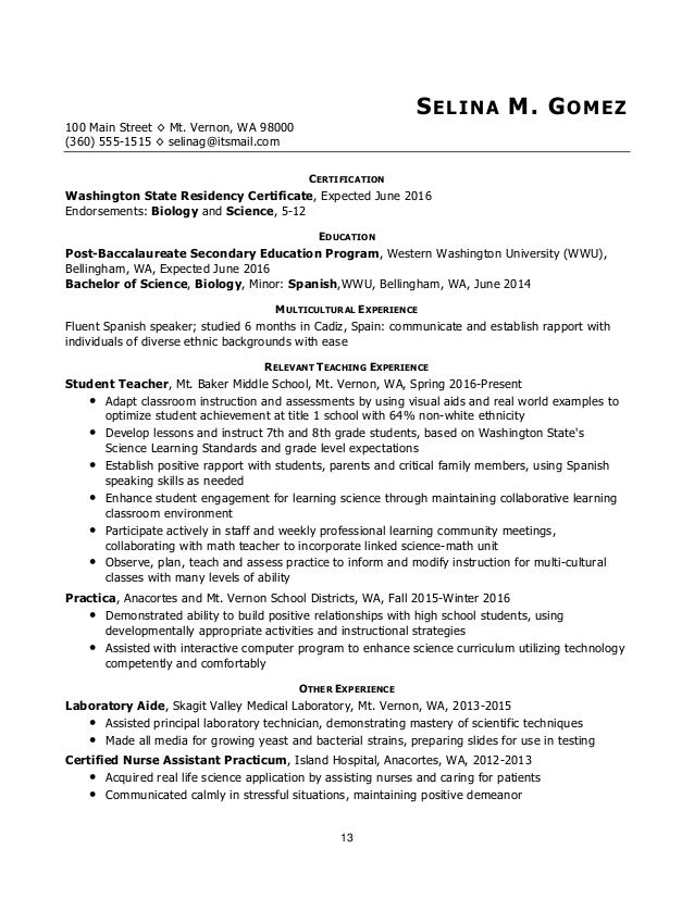 resumehandout foreducators wwu cover letter