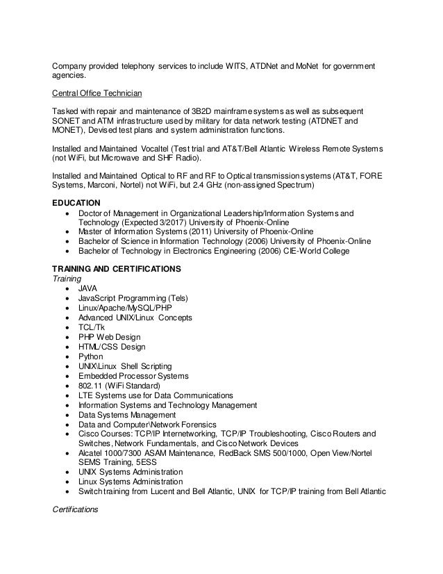 University Of Phoenix Resume - Resume Ideas