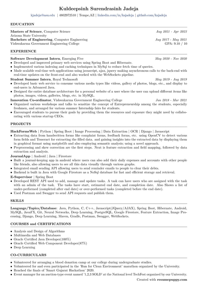 Resume internship3 updated | PDF