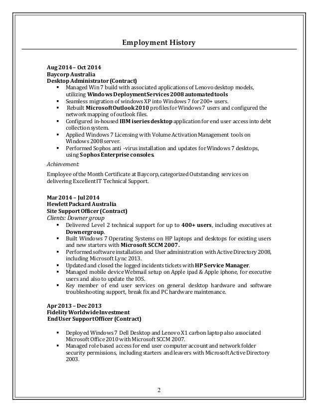it support resume