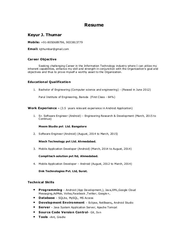 resume keyur j thumar mobile 91 8050689796 9033813779 email kjthumbar - Computer Science Resume Book resume keyur j thumar mobile 91 8050689796 9033813779 email kjthumbar - Computer Science Resume Book