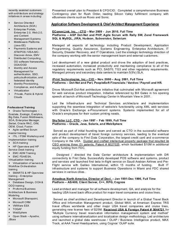 dot net architect resume