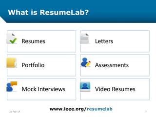 www.ieee.org/resumelab 
 