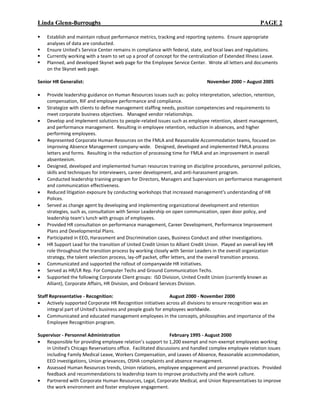 Resume   Linda Glenn Burroughs