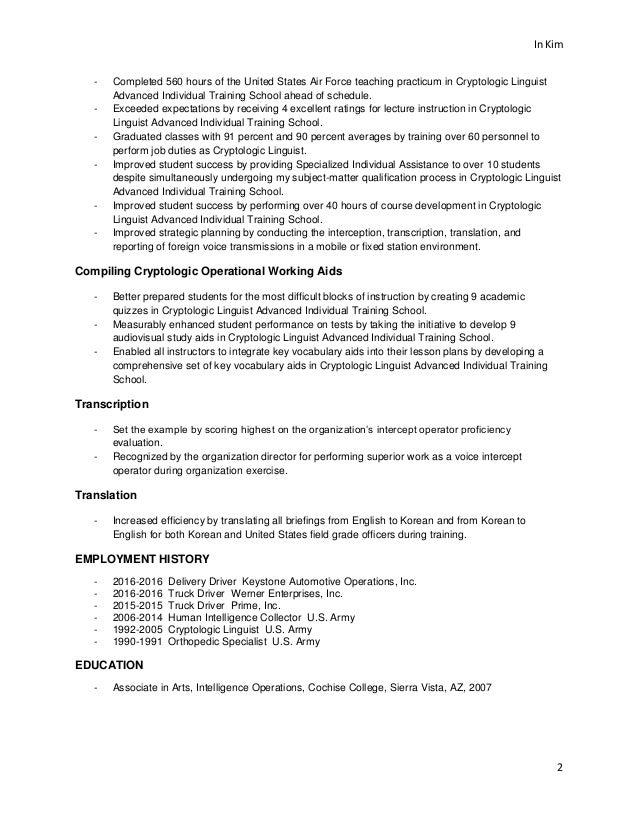 resume linguist linguist resumes