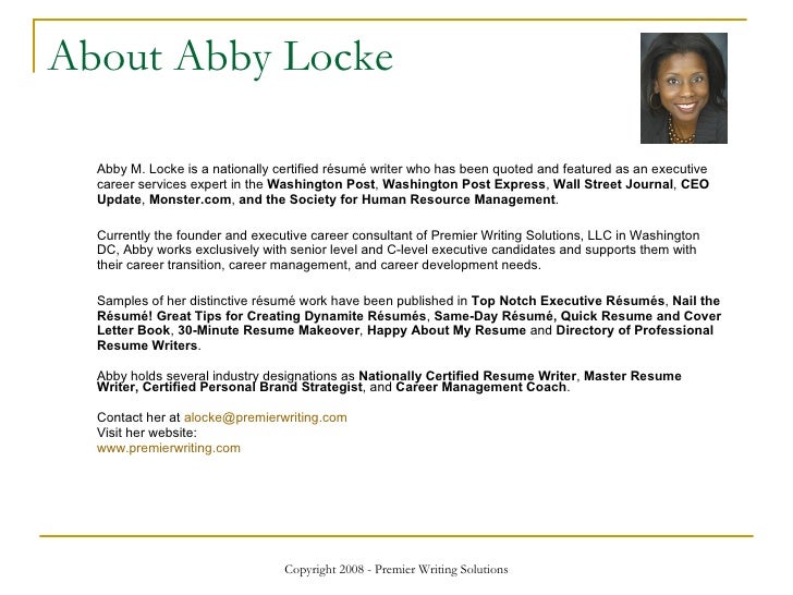 Executive resume writing services washington dc