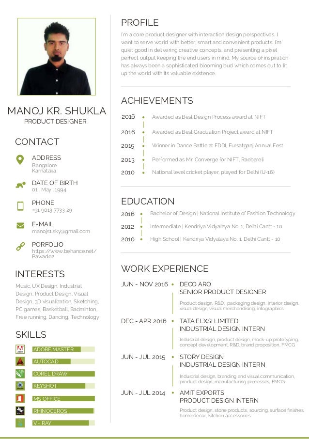 resume manoj shukla product designer resumes