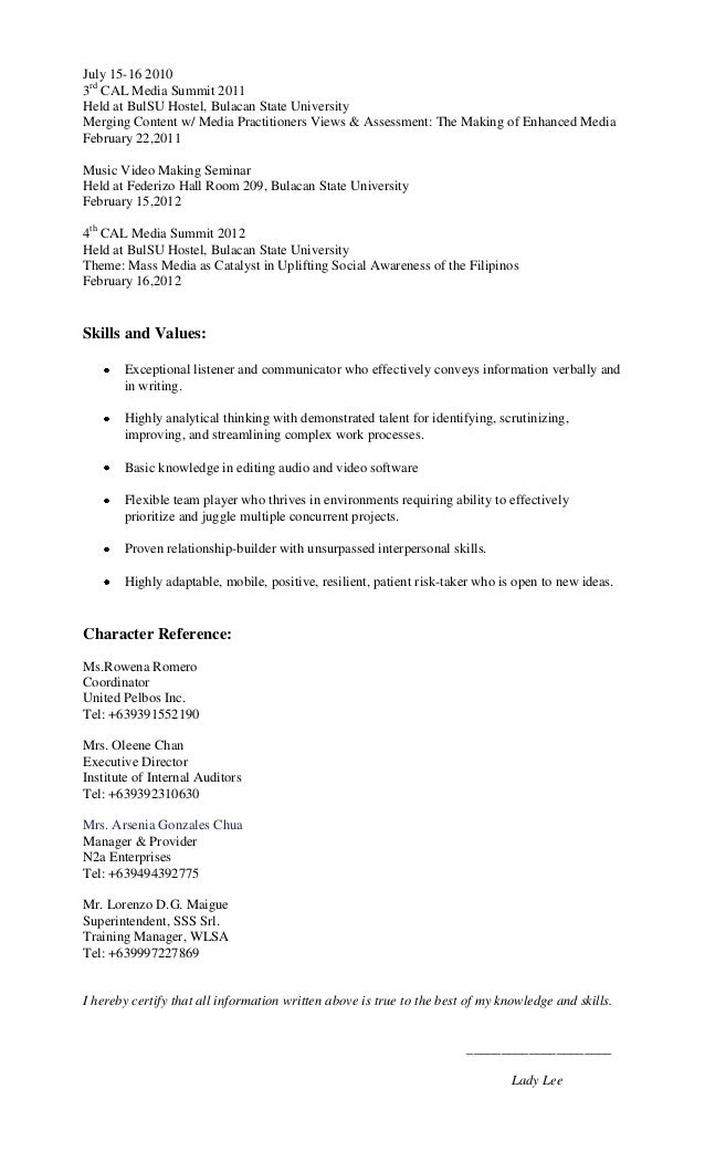 resume masscomm