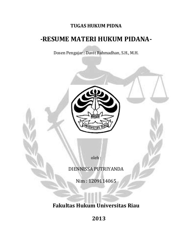 Resume Materi Hukum Pidana