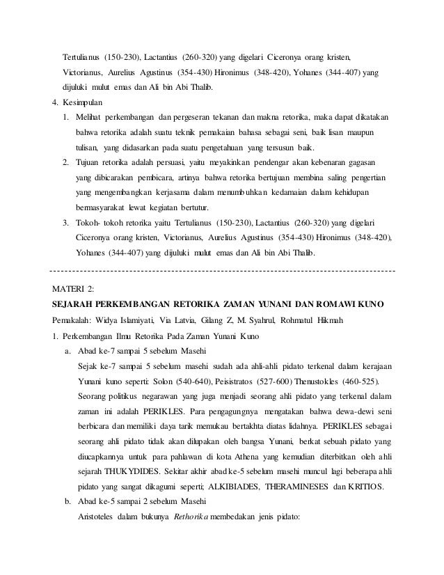 Resume materi mata kuliah ilmu retorika