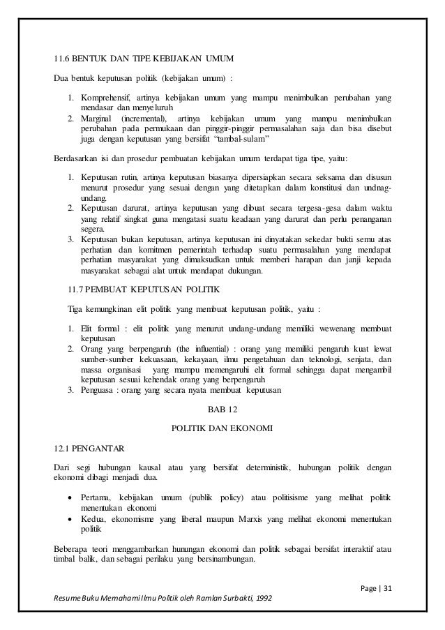 Resume memahami ilmu politik