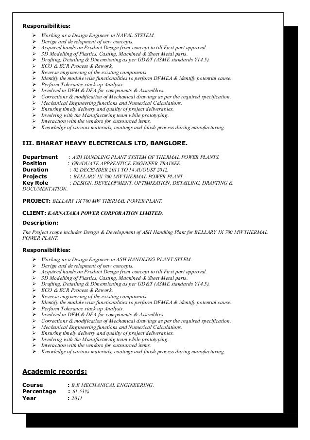 responsibilities of mechanical engineer