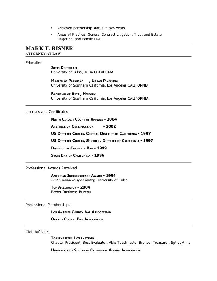 law firm resumes