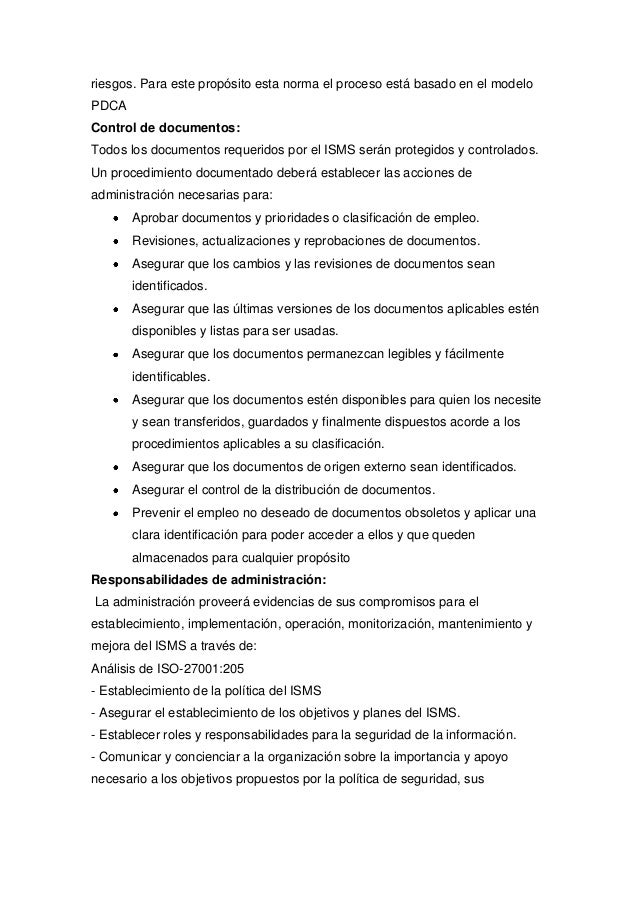 resumen norma iso 27001 resumen norma iso 27001