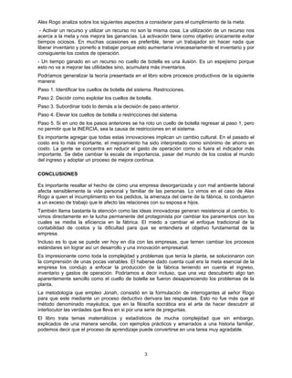 Alex Rogo Resumen del libro LA META | PDF