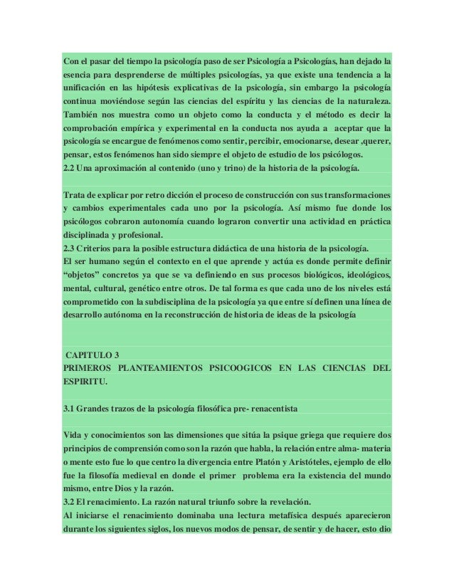 Resumen 3 primeros capitulos historia de la psicologia