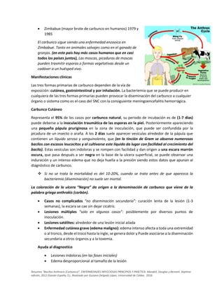 Resumen Bacillus anthracis (carbunco o ántrax) - Microbiología | PDF