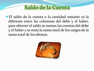 Abono: Movimiento del lado derecho de la cuenta, representa una disminución en las cuentas de activo y gasto y un aumento en las cuentas de pasivo capital e ingreso.Manual ContableEl manual contable también llamado “guia de contabilización” representa la estructura del sistema de contabilidad de una entidad económica.
