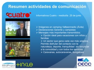Resumen actividades de comunicaciónPRESS TRIP CAMPINGS TARRAGONA