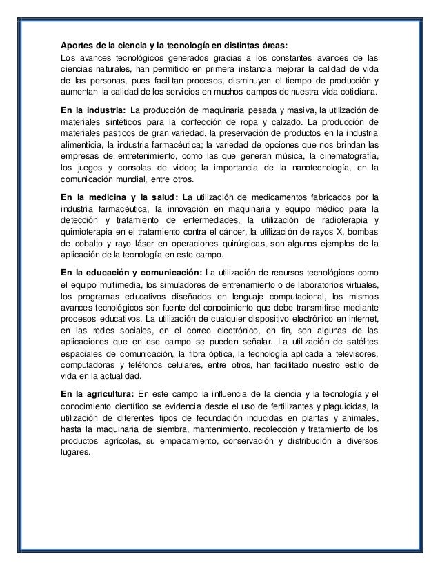 Resumen ciencia y tecnología