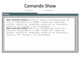 Resumen comandos router | PPTX