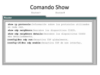Resumen comandos router | PPTX