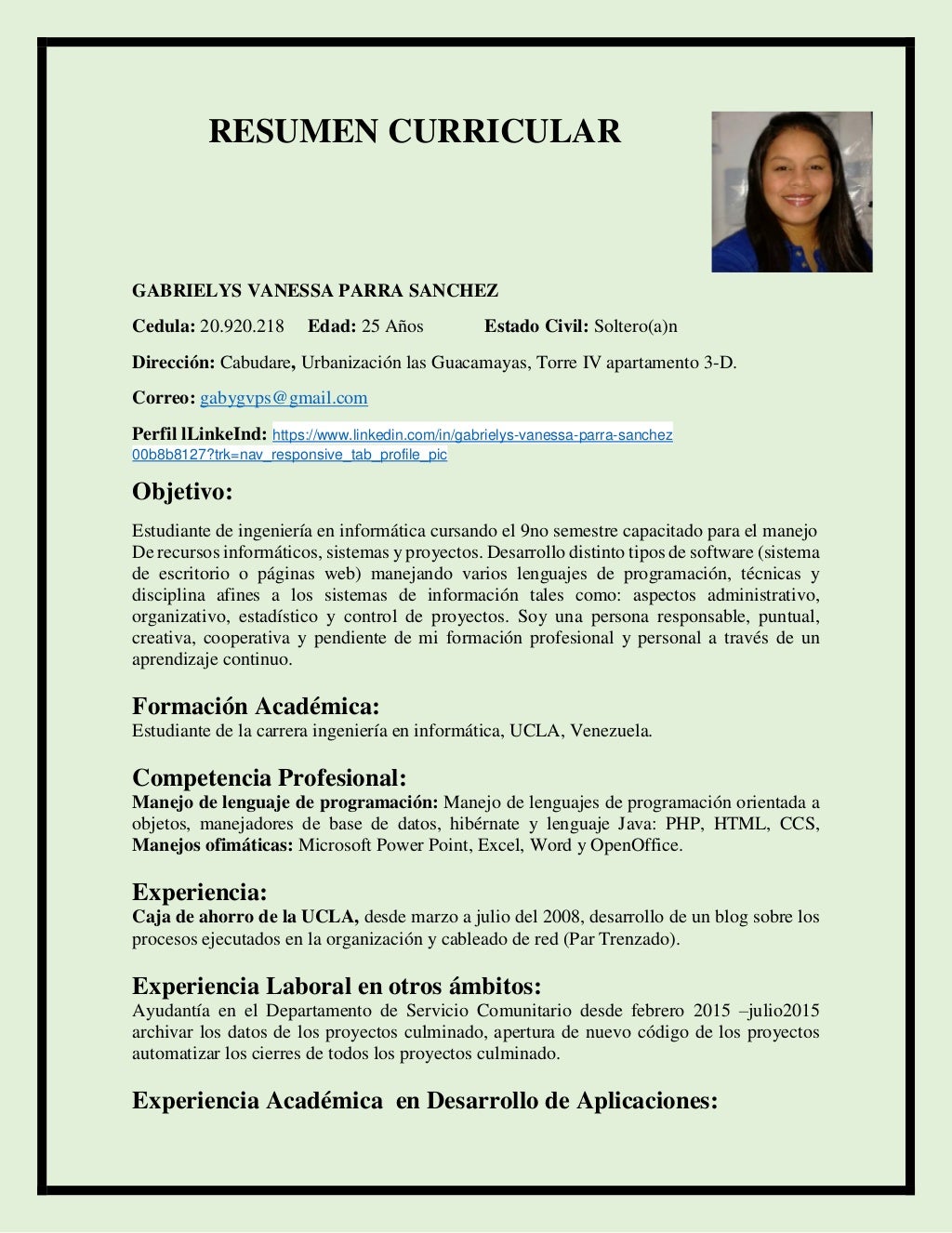 Modelo De Hoja Curricular vrogue co - Resumen Curricular 1 1024 