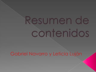 Resumen de contenidos Gabriel Navarro y Leticia Luján 