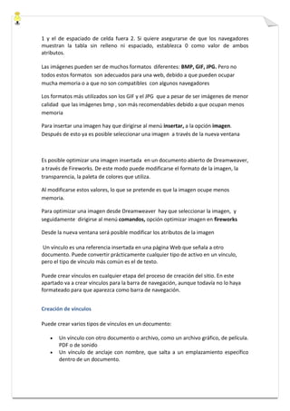 Resumen de dreamweaver