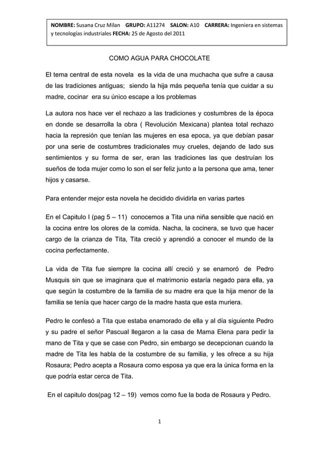 como agua para chocolate PDF