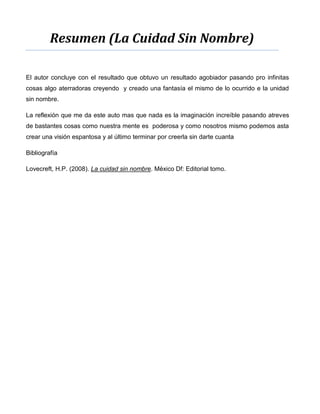 Resumen de la novela