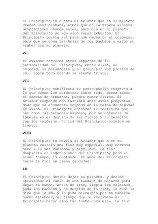 Resumen Del Cuento El Principito