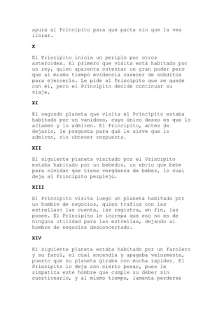 Resumen Del Cuento El Principito