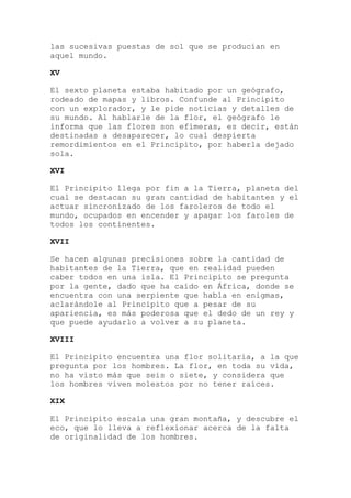 Resumen Del Cuento El Principito