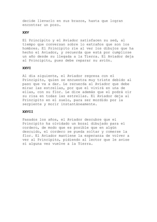 Resumen Del Cuento El Principito