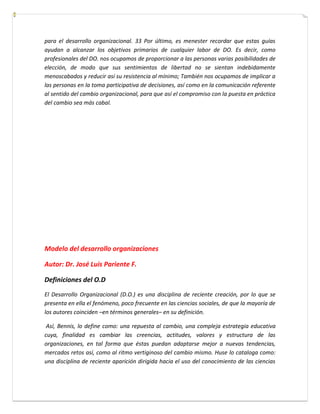 Modelo de Desarrollo organizacional | PDF