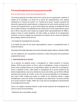 Modelo de Desarrollo organizacional | PDF