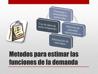 Metodos para estimar las
funciones de la demanda
 