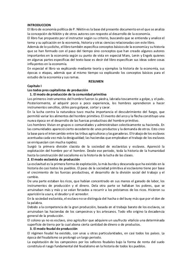 LIBRO ECONOMIA POLITICA DE NIKITIN PDF
