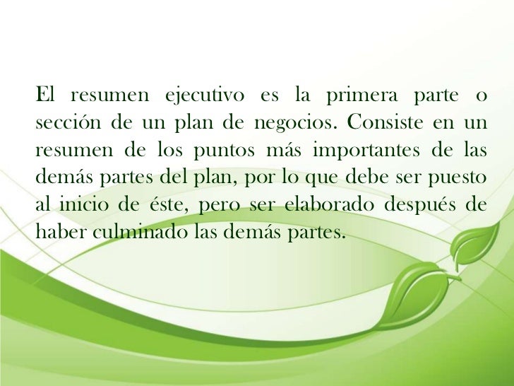 resumen ejecutivo que es un resumen ejecutivo