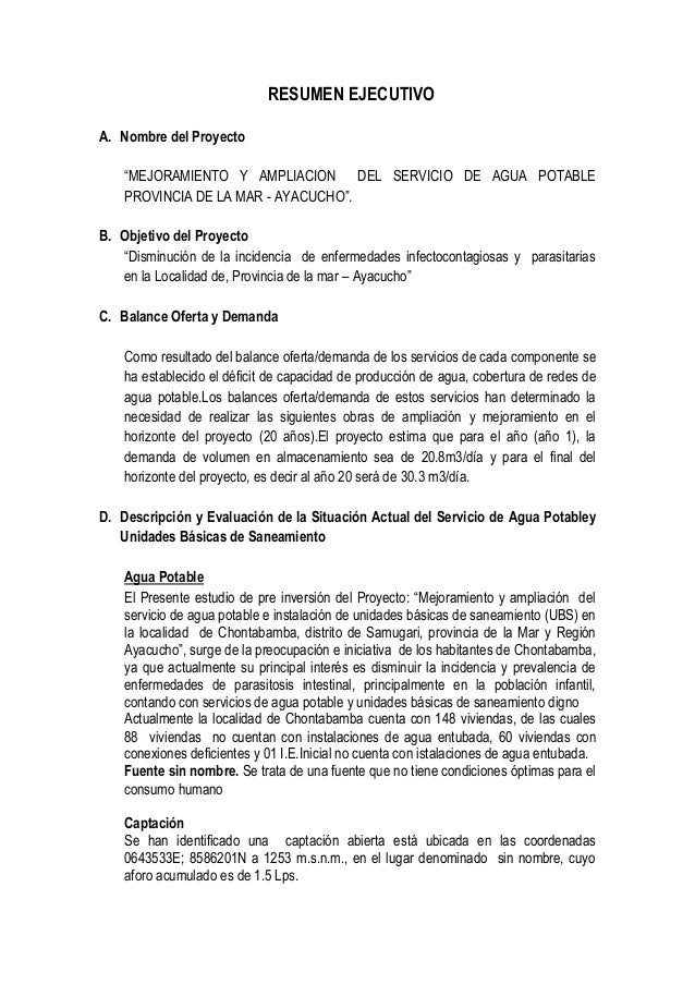 ejemplos de resumenes ejecutivos